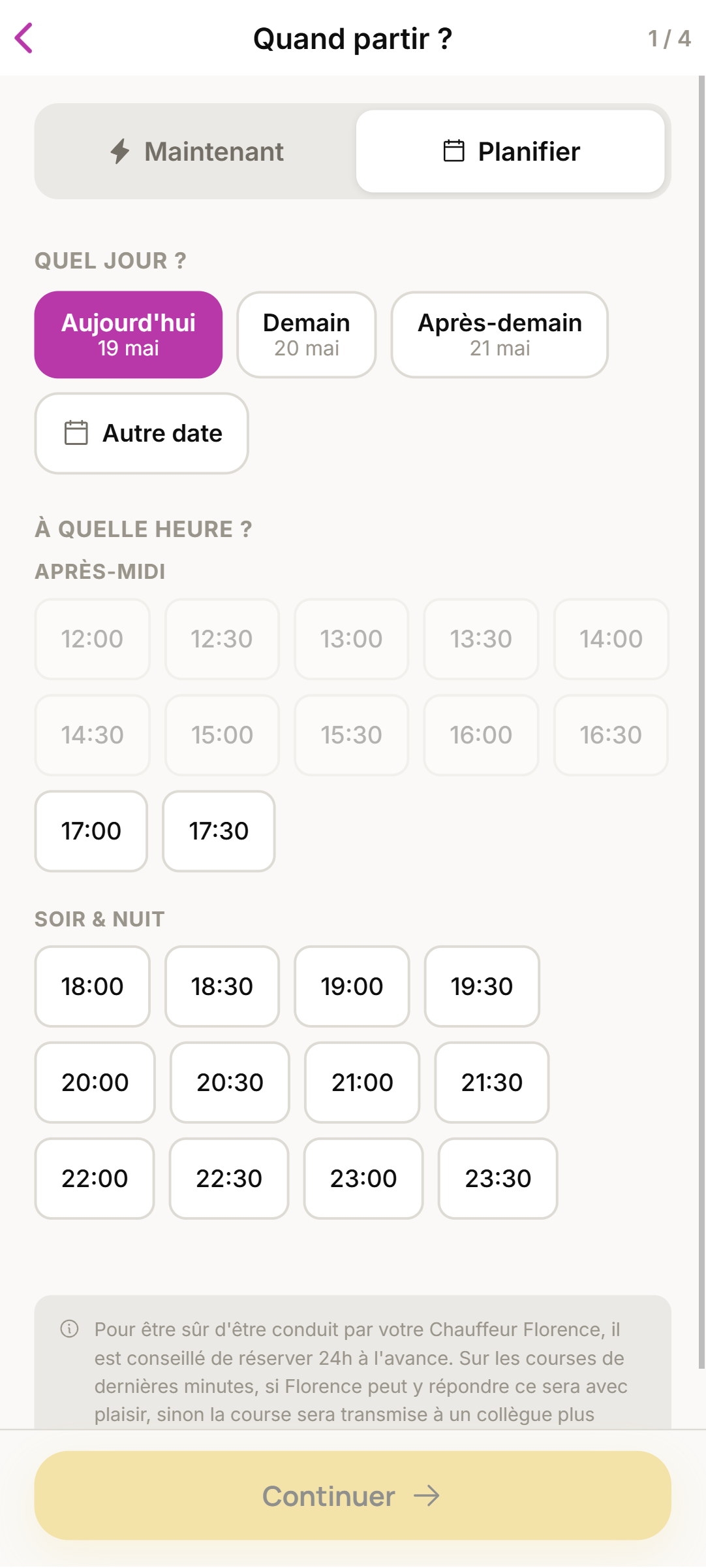 Planifier une course